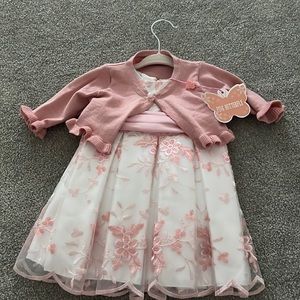 Flower dress with cardigan